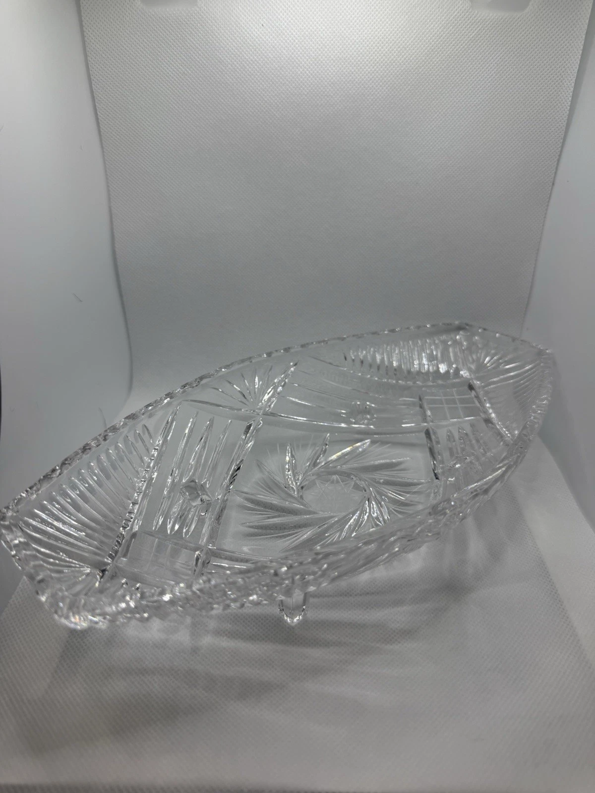 Genuine Lead Crystal Hand Cut 24% Footed Bowl - EH - Made in West Germany