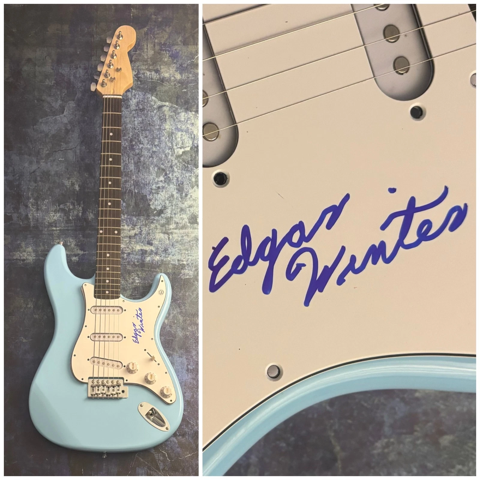 GFA Free Ride Rock Legend  * EDGAR WINTER *  Signed Electric Guitar PROOF COA