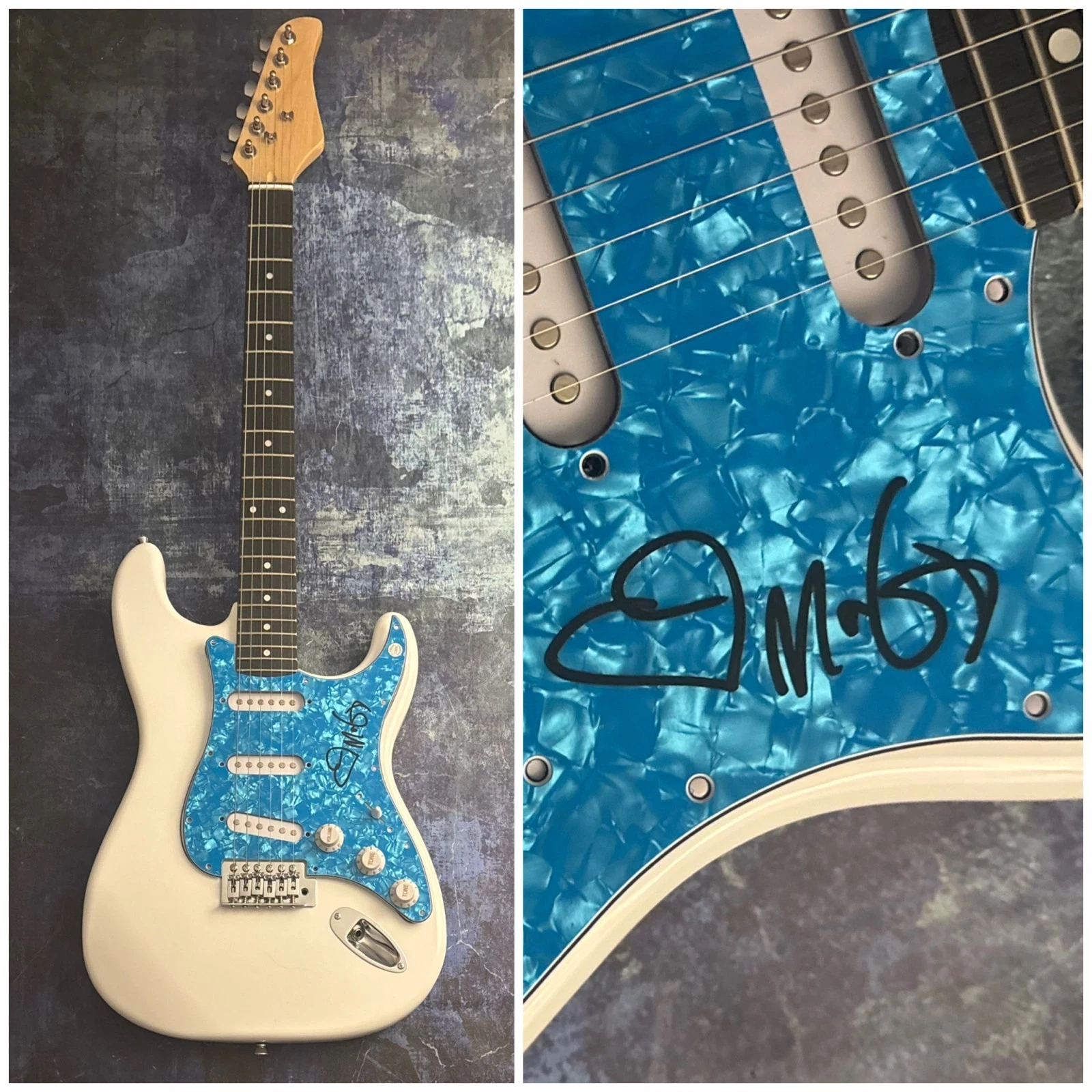 GFA Play Natural Blues  * MOBY *  Signed Electric Guitar PROOF COA