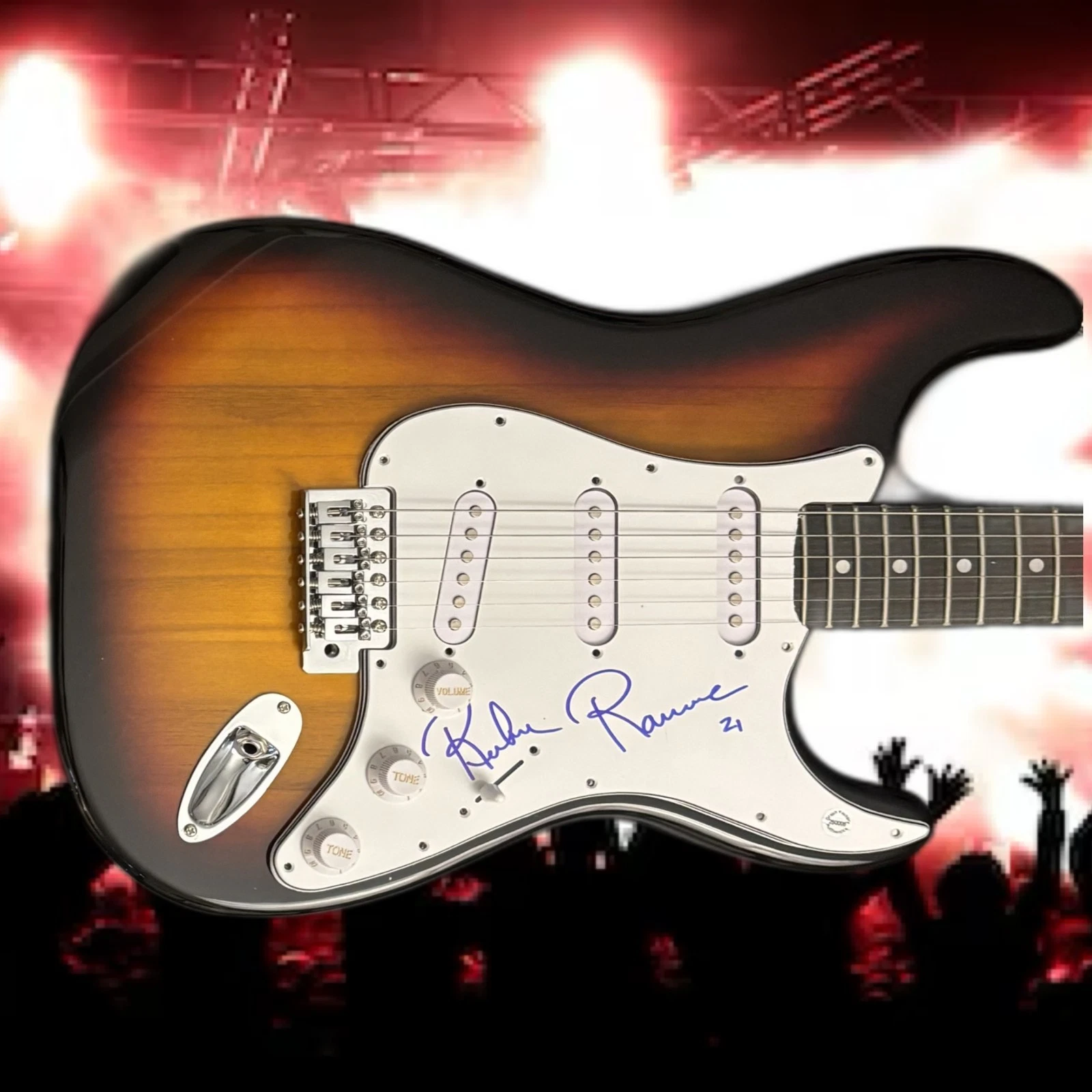 GFA  The Ramones Drummer  * RICHIE RAMONE *  Signed Electric Guitar R7 COA