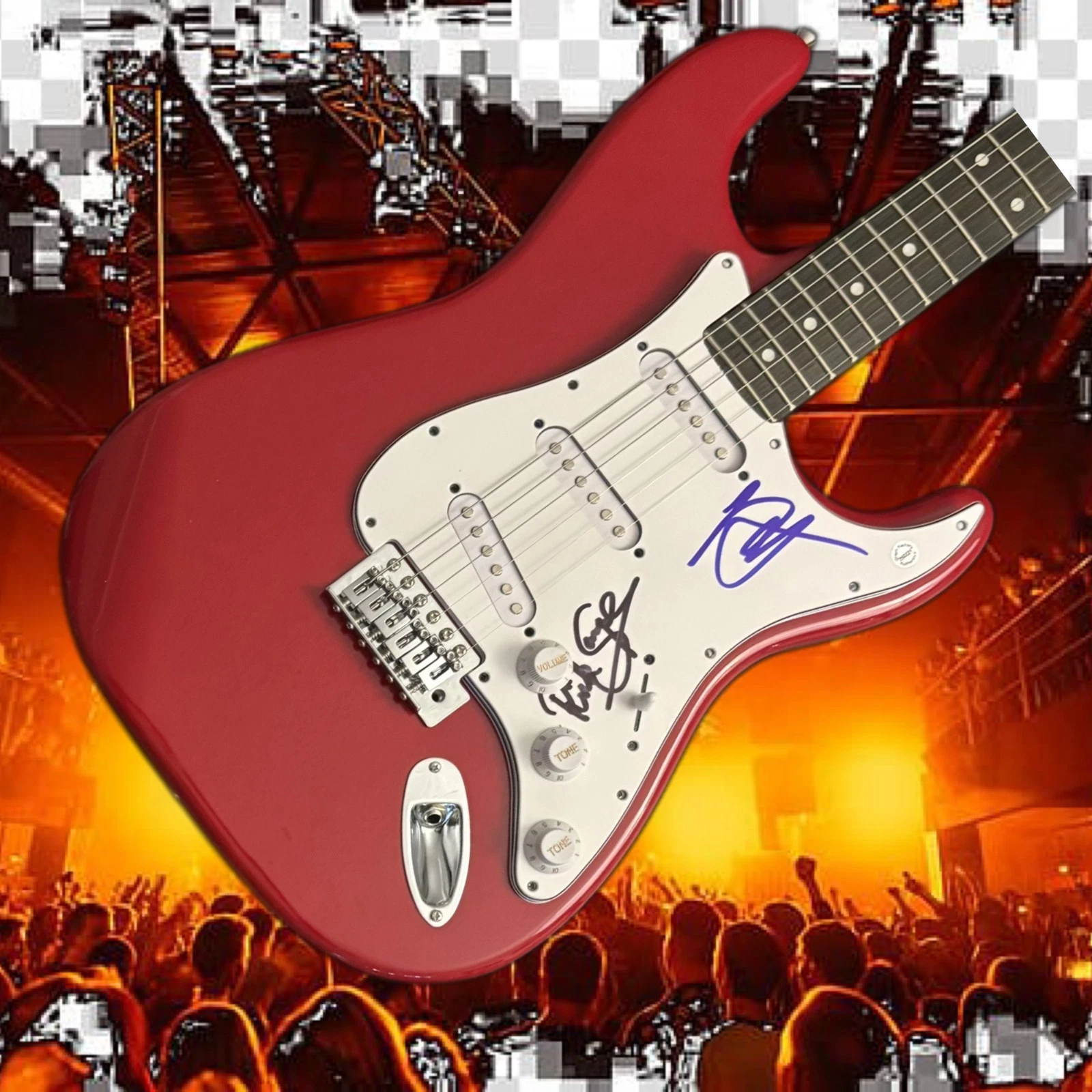 GFA Joe Elliott & Rick Savage  * DEF LEPPARD *  Band Signed Electric Guitar COA
