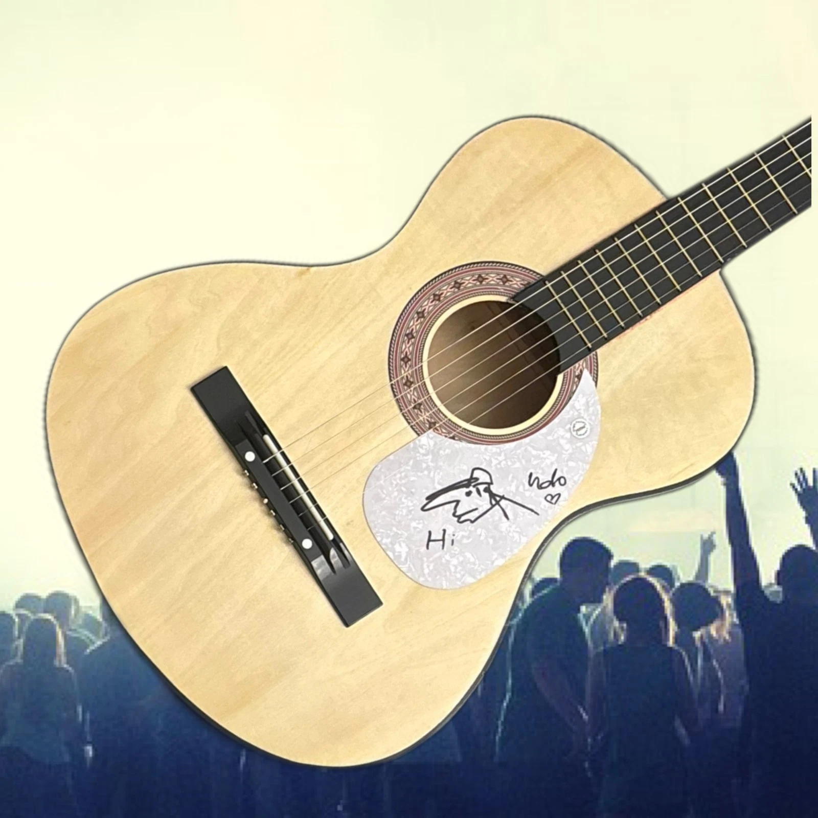 GFA Komet Composer Singer * UDO LINDENBERG * Signed Acoustic Guitar W/Sketch COA
