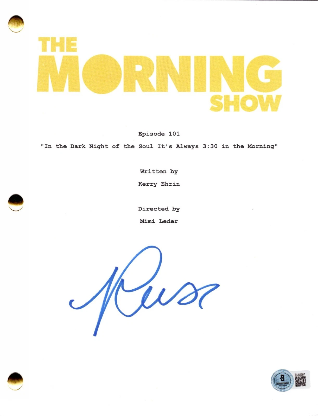Reese Witherspoon Signed The Morning Show Pilot Full Script Autograph Beckett