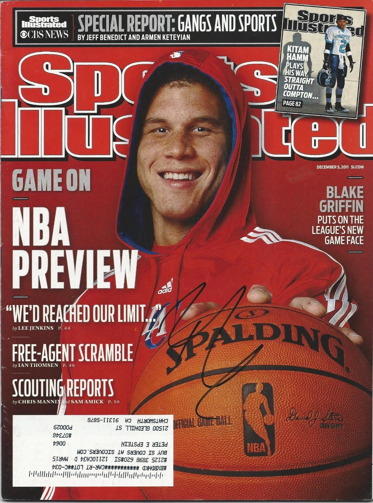 **GFA SPORTS ILLUSTRATED *BLAKE GRIFFIN* SIGNED SI MAGAZINE AD3 COA** COLLECTIBLE MEMORABILIA