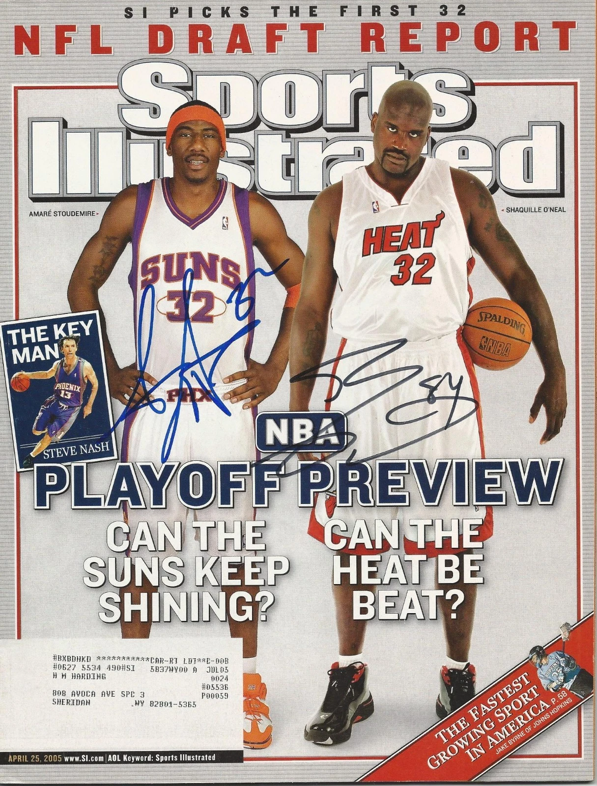 **GFA SPORTS ILLUSTRATED *SHAQUILLE O’NEAL & AMARE* SIGNED SI MAGAZINE AD1 COA** COLLECTIBLE MEMORABILIA