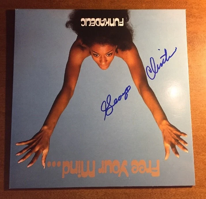 George Clinton Signed Funkadelic Album Cover FREE YOUR MIND JSA/COA P34353