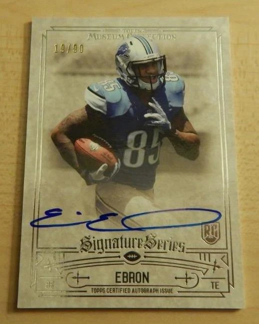 2014 TOPPS MUSEUM COLLECTION ERIC EBRON ON CARD RC AUTO #ED /90 LIONS STAR