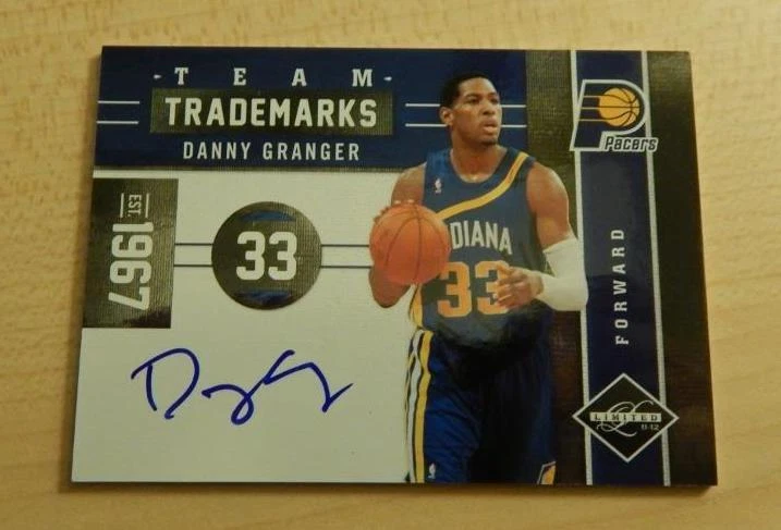 2011-12 LIMITED DANNY GRANGER TEAM TRADEMARKS ON CARD AUTO #ED /25 SSP PACERS