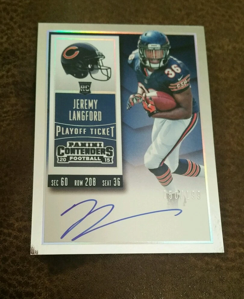2015 Panini Contenders Jeremy Langford #220 Playoff Ticket Auto #D 50/199