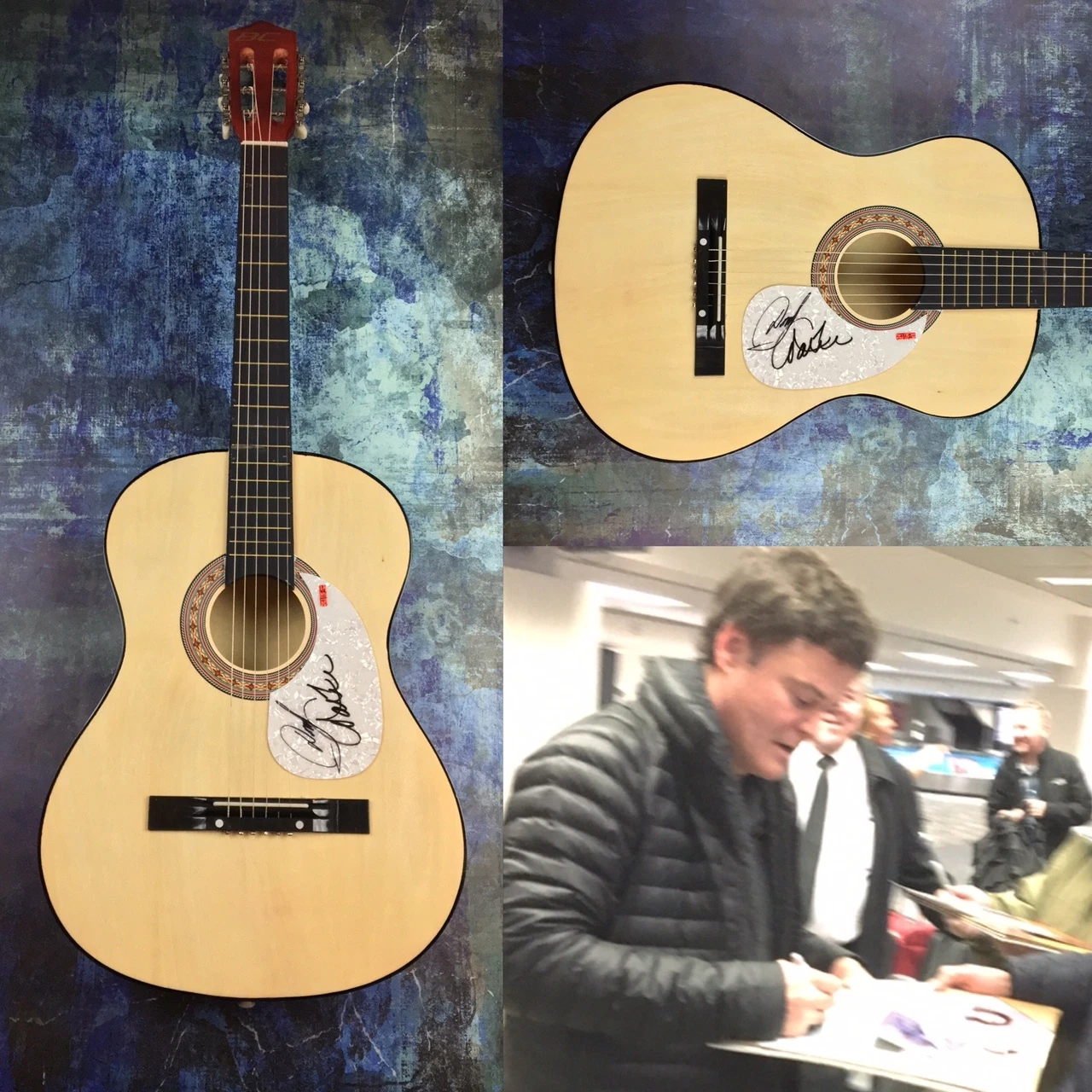 GFA Donny & Marie Osmond * THE OSMONDS * Signed Acoustic Guitar PROOF O1 COA