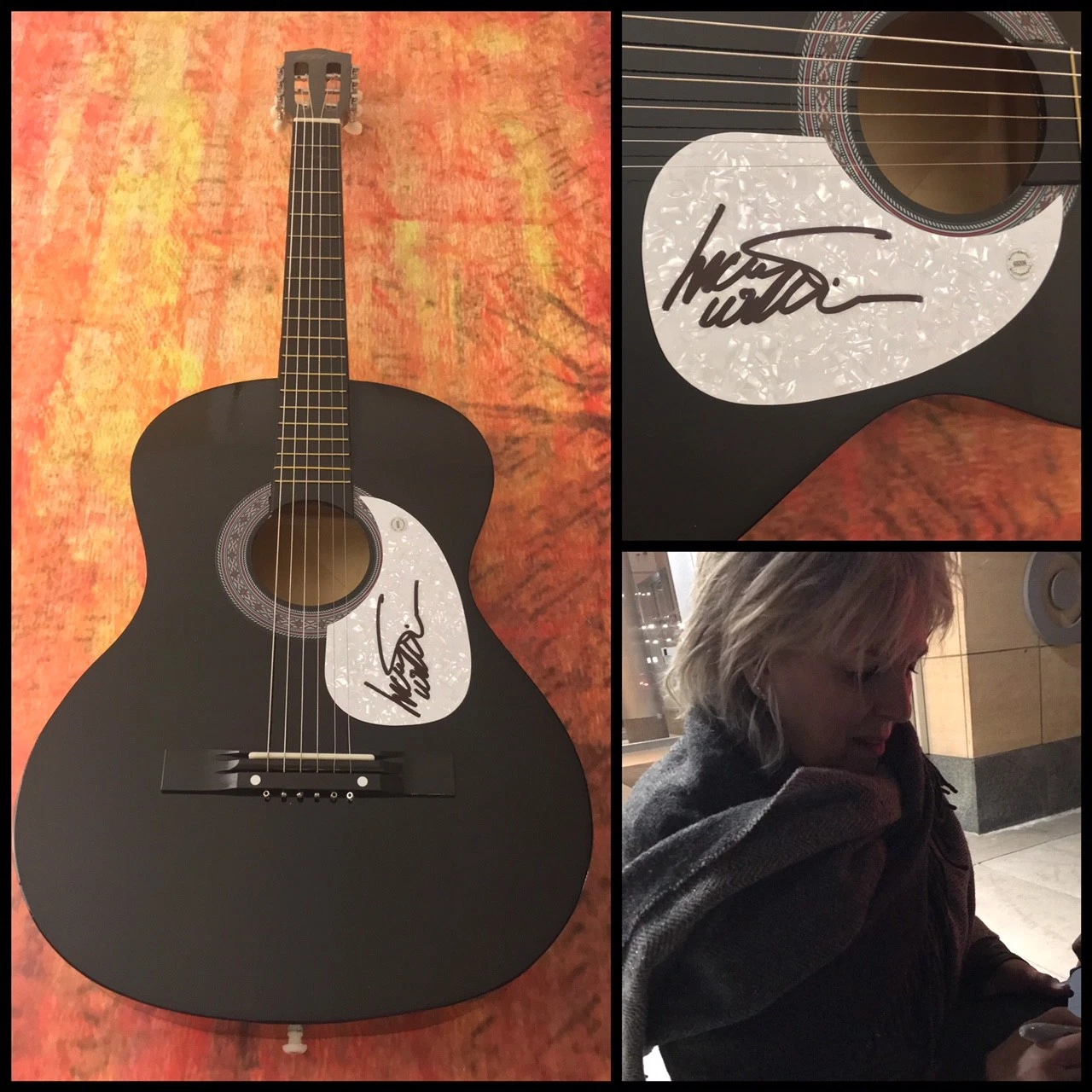 GFA Country Rock Star * LUCINDA WILLIAMS * Signed Acoustic Guitar PROOF L2 COA