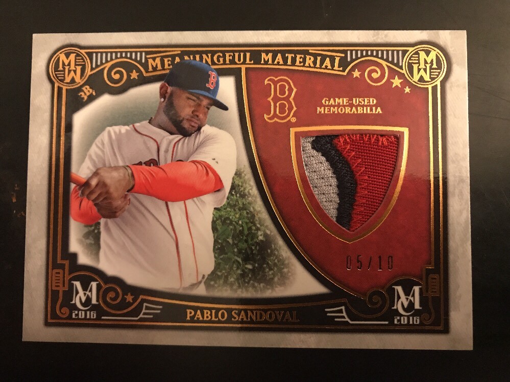 2016 Topps Museum Collection Pablo Sandoval Game Used 5/10