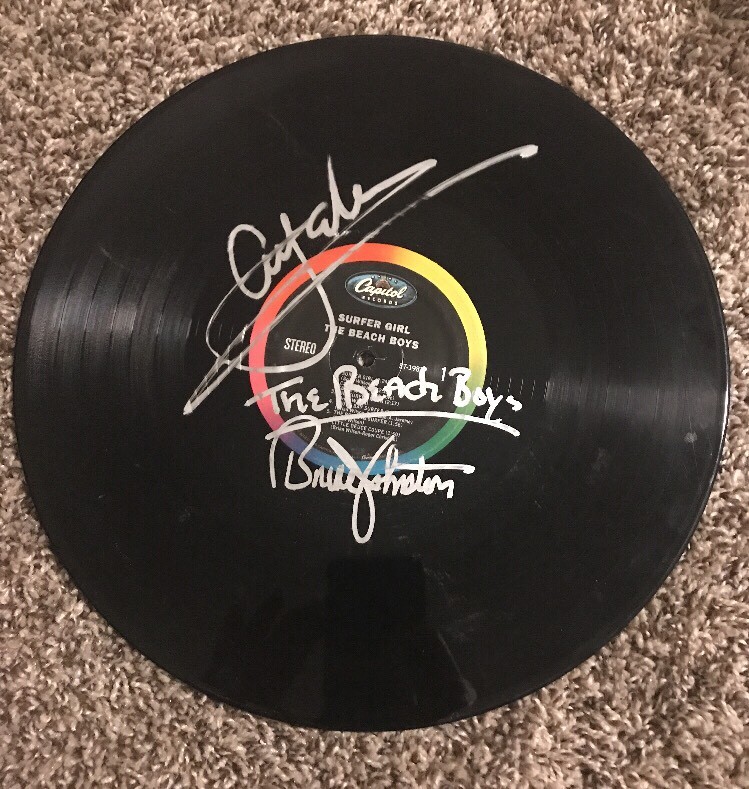 Beach Boys Signed RECORD  Al Jardine Bruce Johnston JSA COA