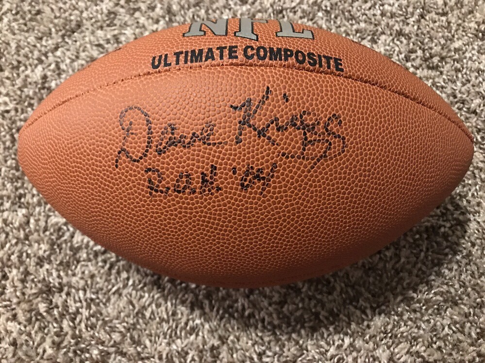 Dave Krieg Seahawks Signed FOOTBALL JSA WITNESS COA INSCR RING OF HONOR 04