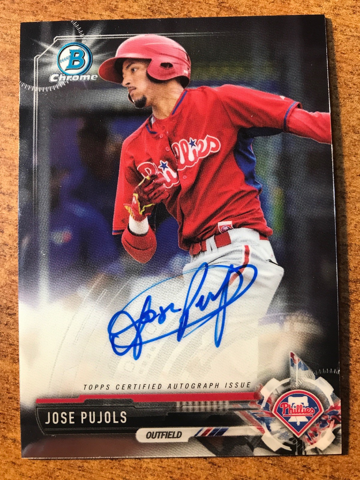 2017 Bowman Chrome Jose Pujols base auto Phillies