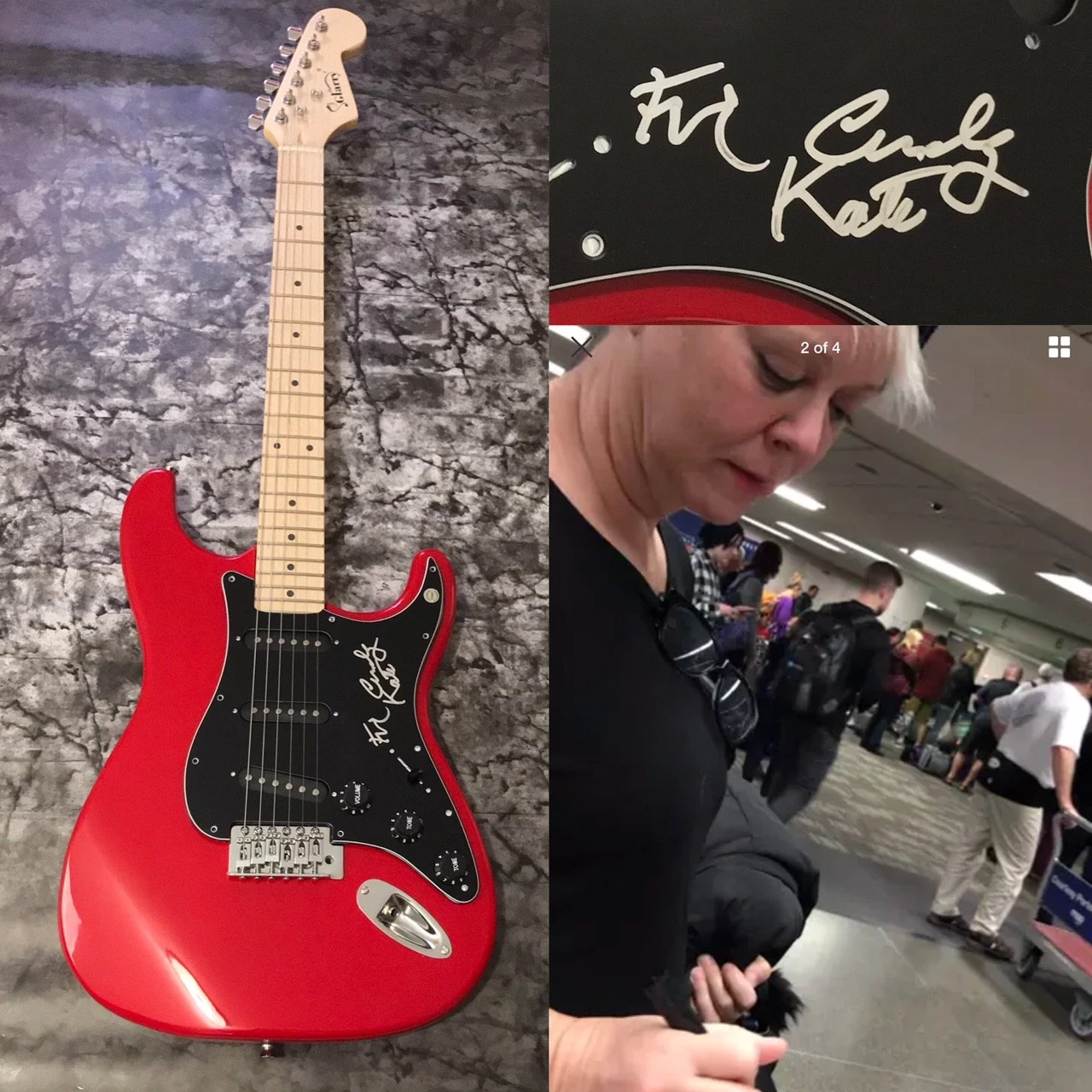 GFA Fred Schneider, Cindy & Kate * THE B-52's * Signed Electric Guitar B52 COA