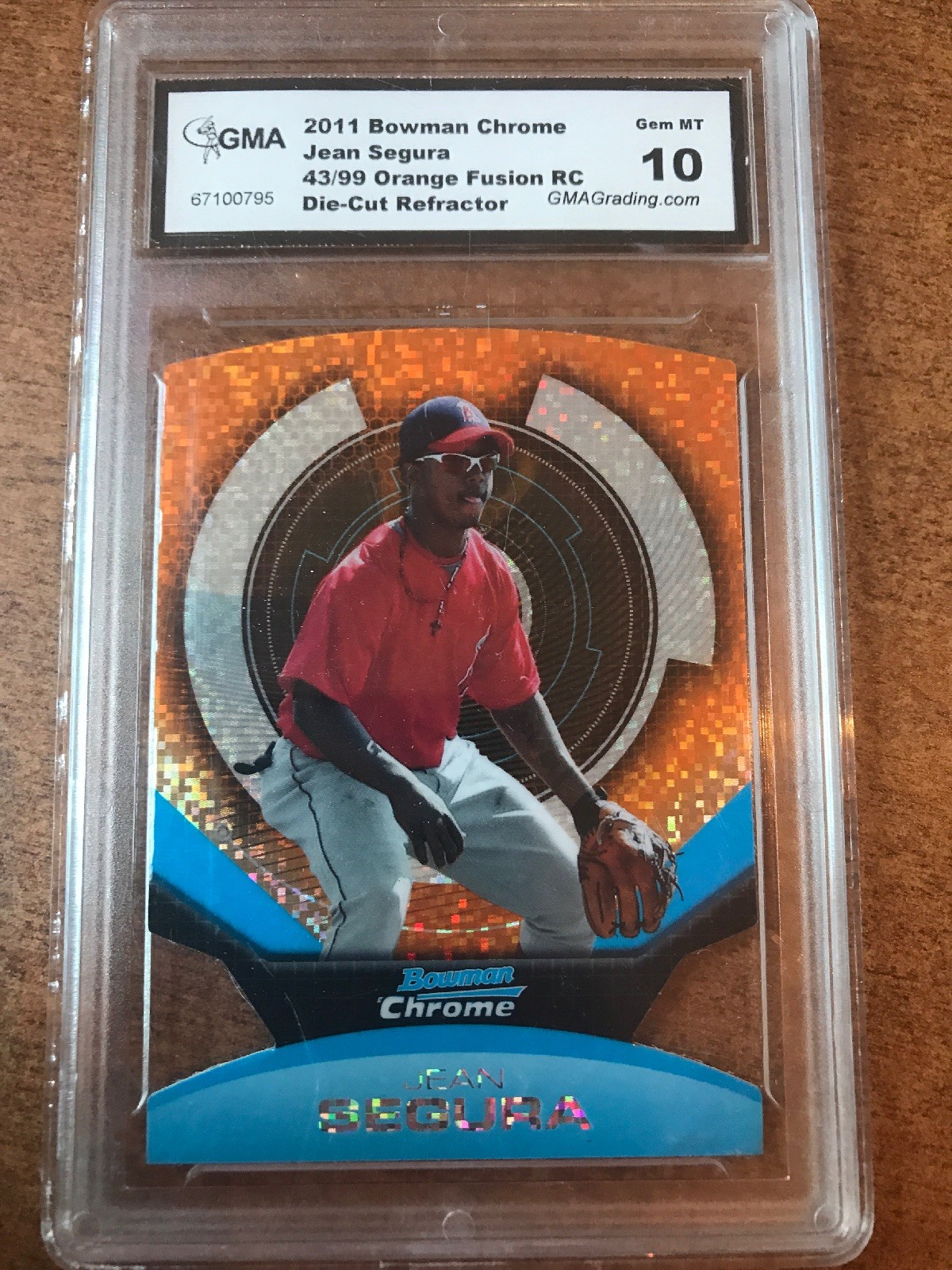 2011 Bowman Chrome Futures Fusion-Fractors 99 #15 Jean Segura 43/99 GMA 10 Gem