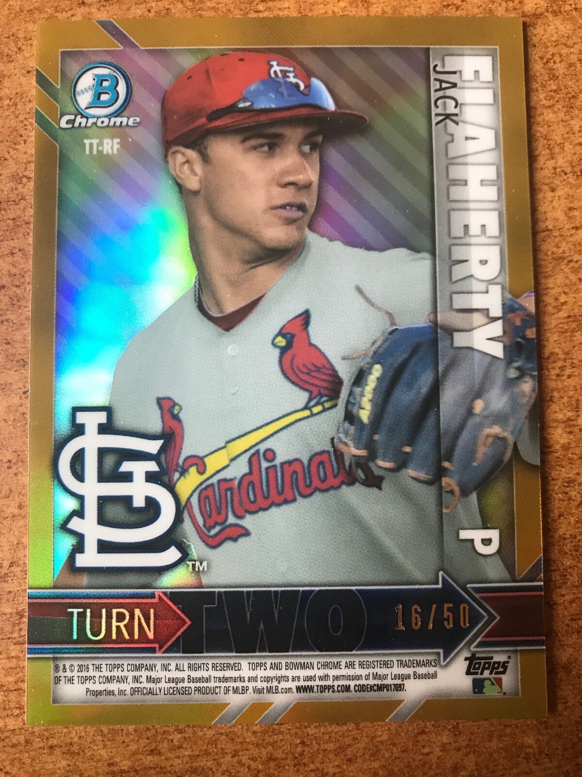 2016 Bow Chrome * TURN TWO GOLD REF * Jack Flaherty & Alex Reyes  #D 16/50