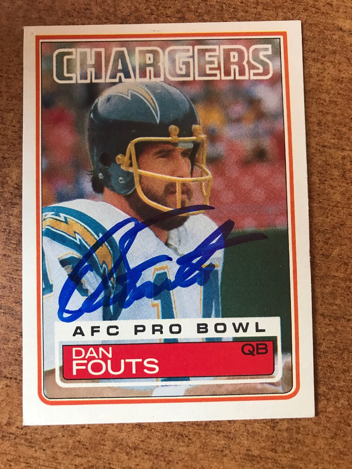 1983 Topps #374 Dan Fouts HOF Signed Auto Autograph San Diego Chargers JSA COA