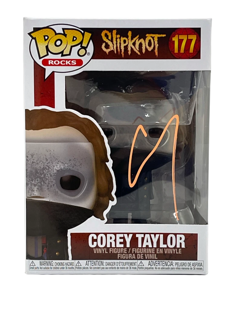 COREY TAYLOR SIGNED FUNKO POP FIGURE SLIPKNOT AUTOGRAPH PROOF BECKETT COA 58