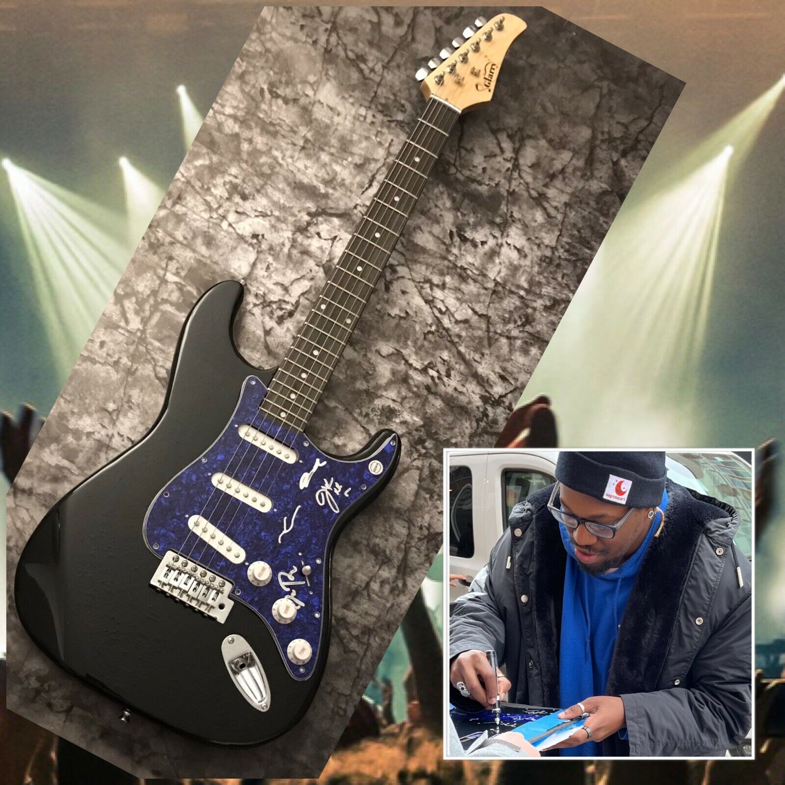 GFA Joshua Roberts x4 Band * MAGNOLIA PARK * Signed Electric Guitar PROOF M4 COA