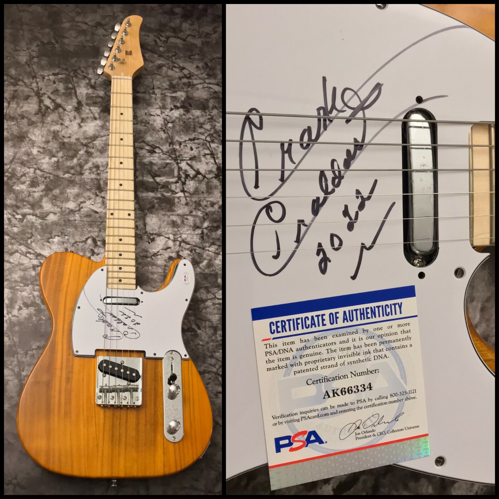 PSA Boom Boom Baby * BILLY CRASH CRADDOCK * Signed Electric Tele Guitar COA