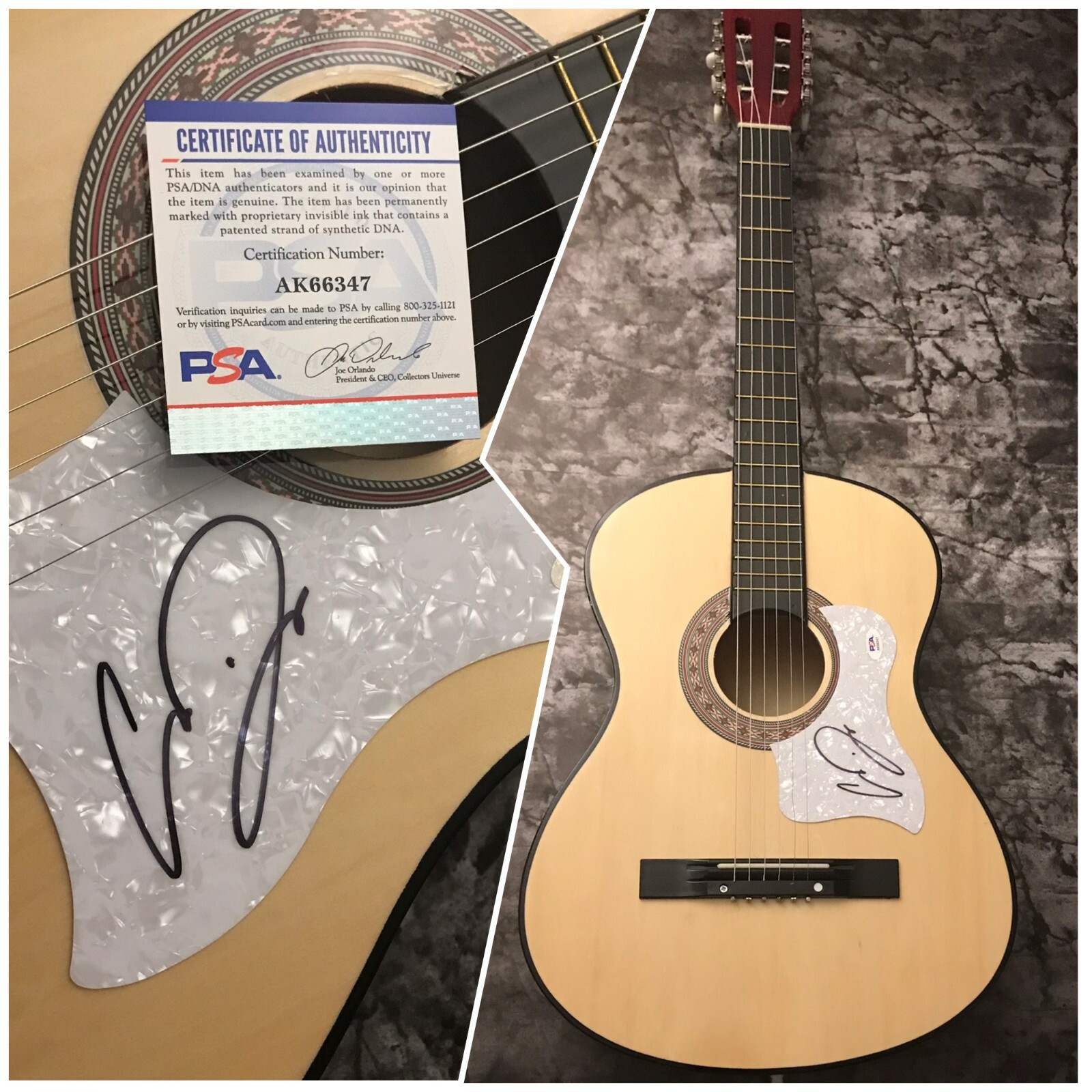 PSA Over You & It's Not Over  * CHRIS DAUGHTRY *  Signed Acoustic Guitar COA
