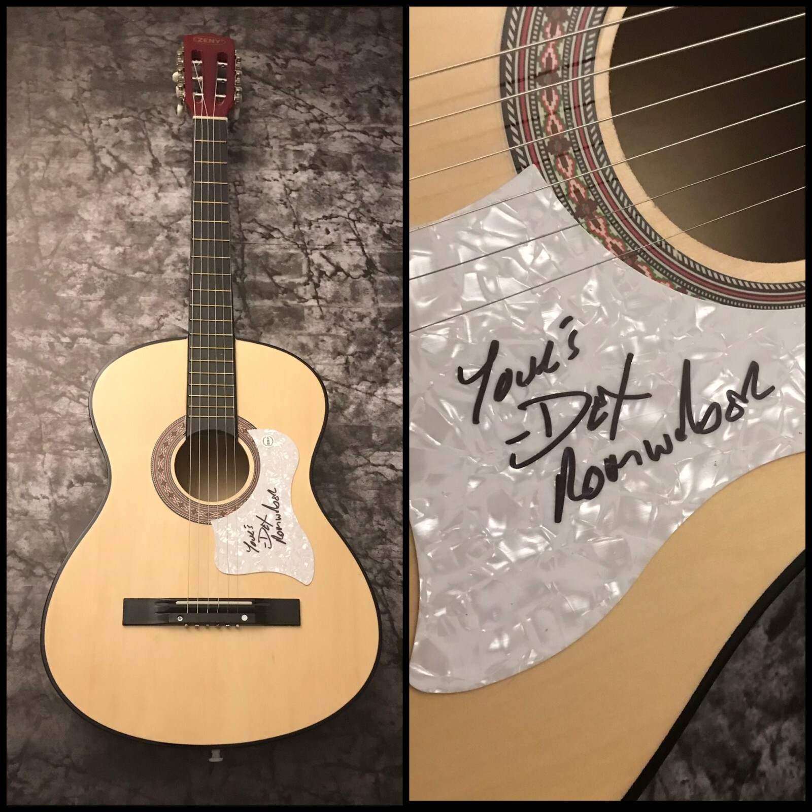 GFA Flat Duo Jets Star  * DEX ROMWEBER *  Signed Acoustic Guitar D2 COA