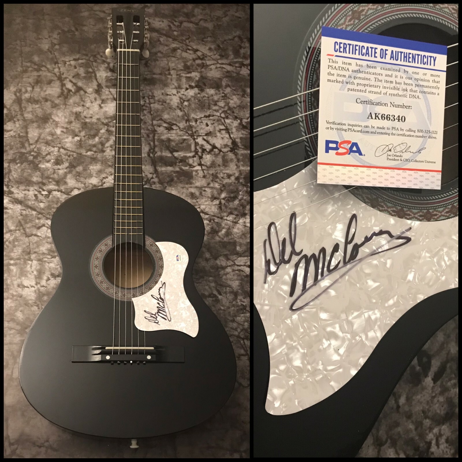 PSA  Band and the Boys * DEL McCOURY * Signed Acoustic Guitar COA