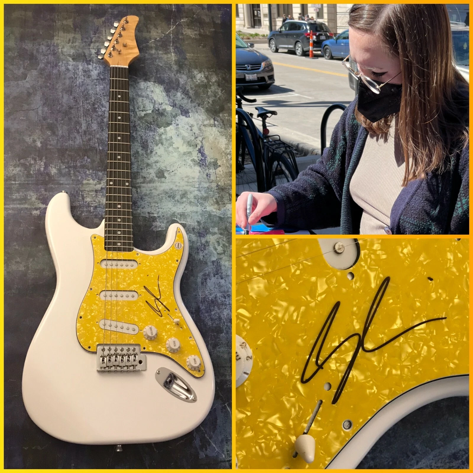 GFA circle the drain  * SOCCER MOMMY *  Signed Electric Guitar PROOF COA