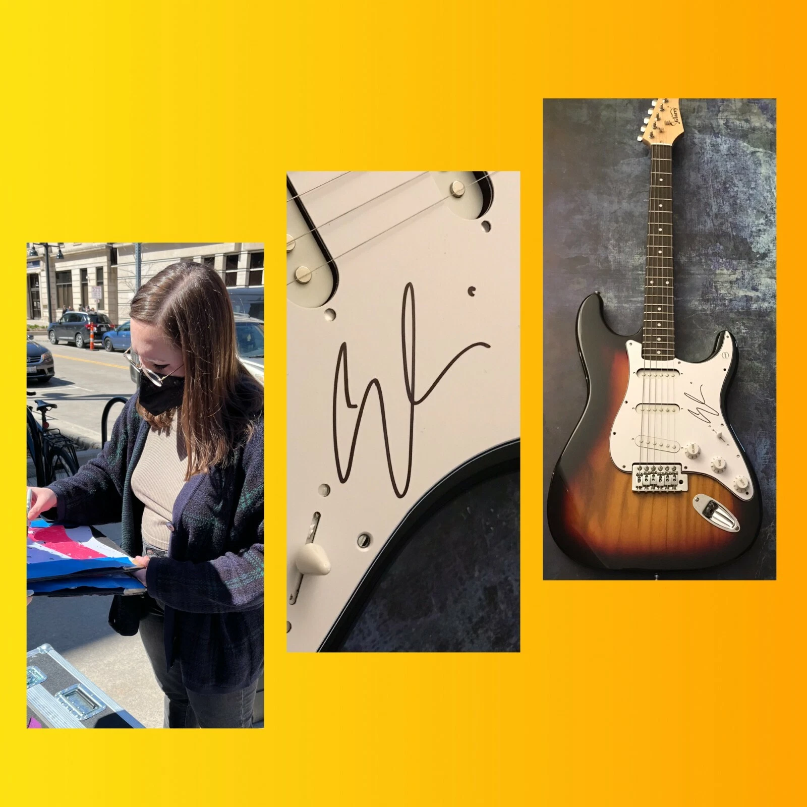 GFA  circle the drain  * SOCCER MOMMY *  Signed Electric Guitar  PROOF COA