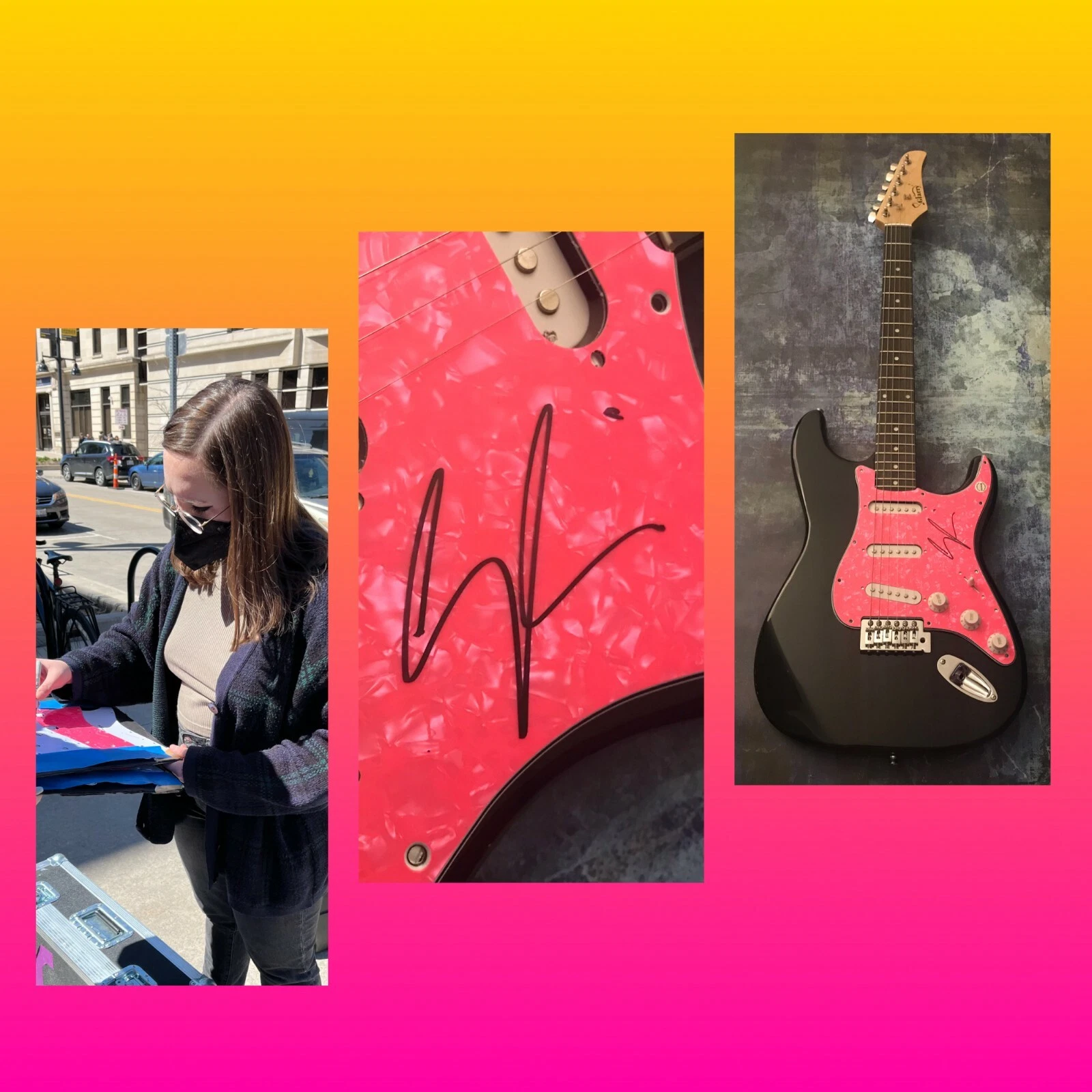 GFA circle the drain  * SOCCER MOMMY *  Signed Electric Guitar  PROOF COA