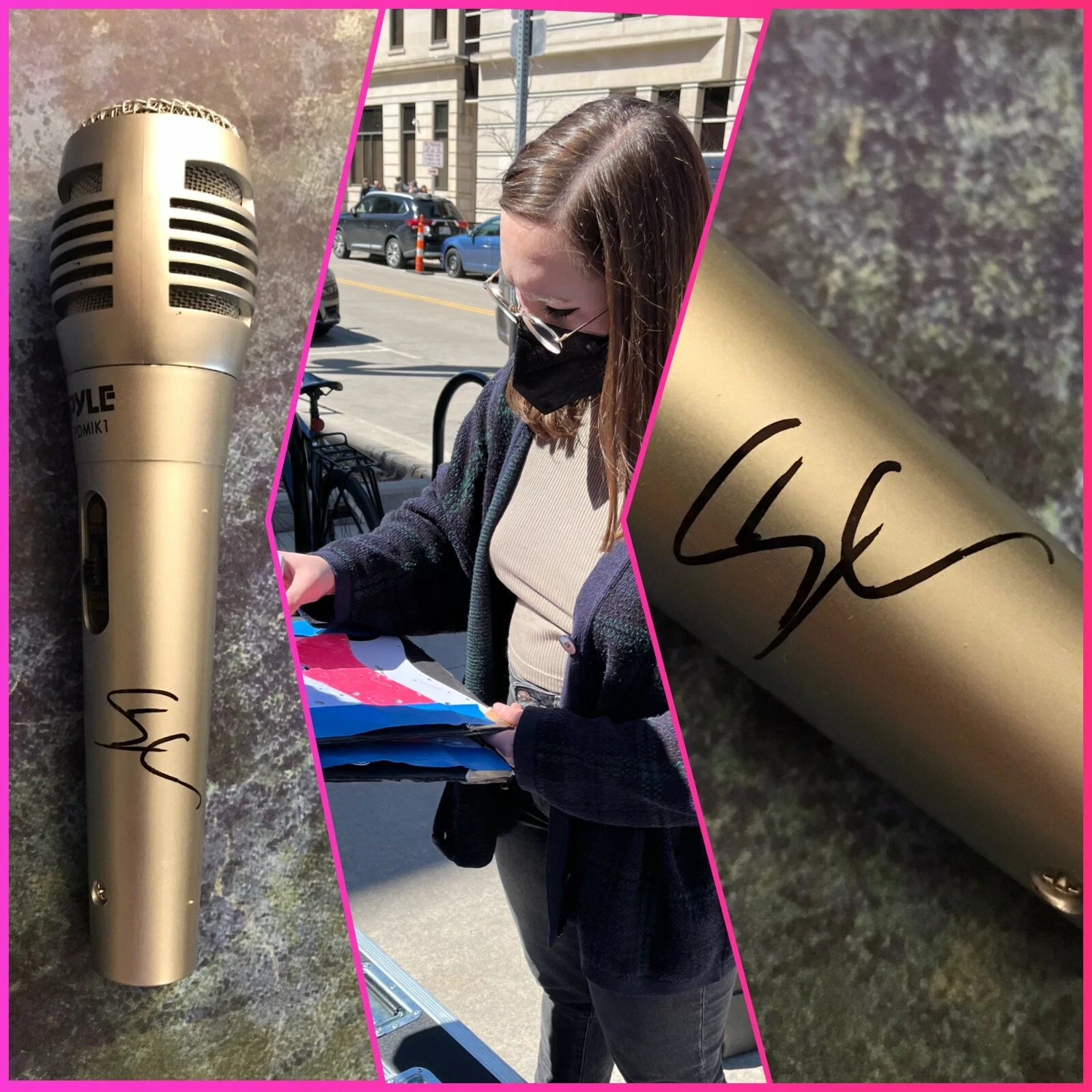 GFA circle the drain  * SOCCER MOMMY *  Signed Microphone PROOF S2 COA