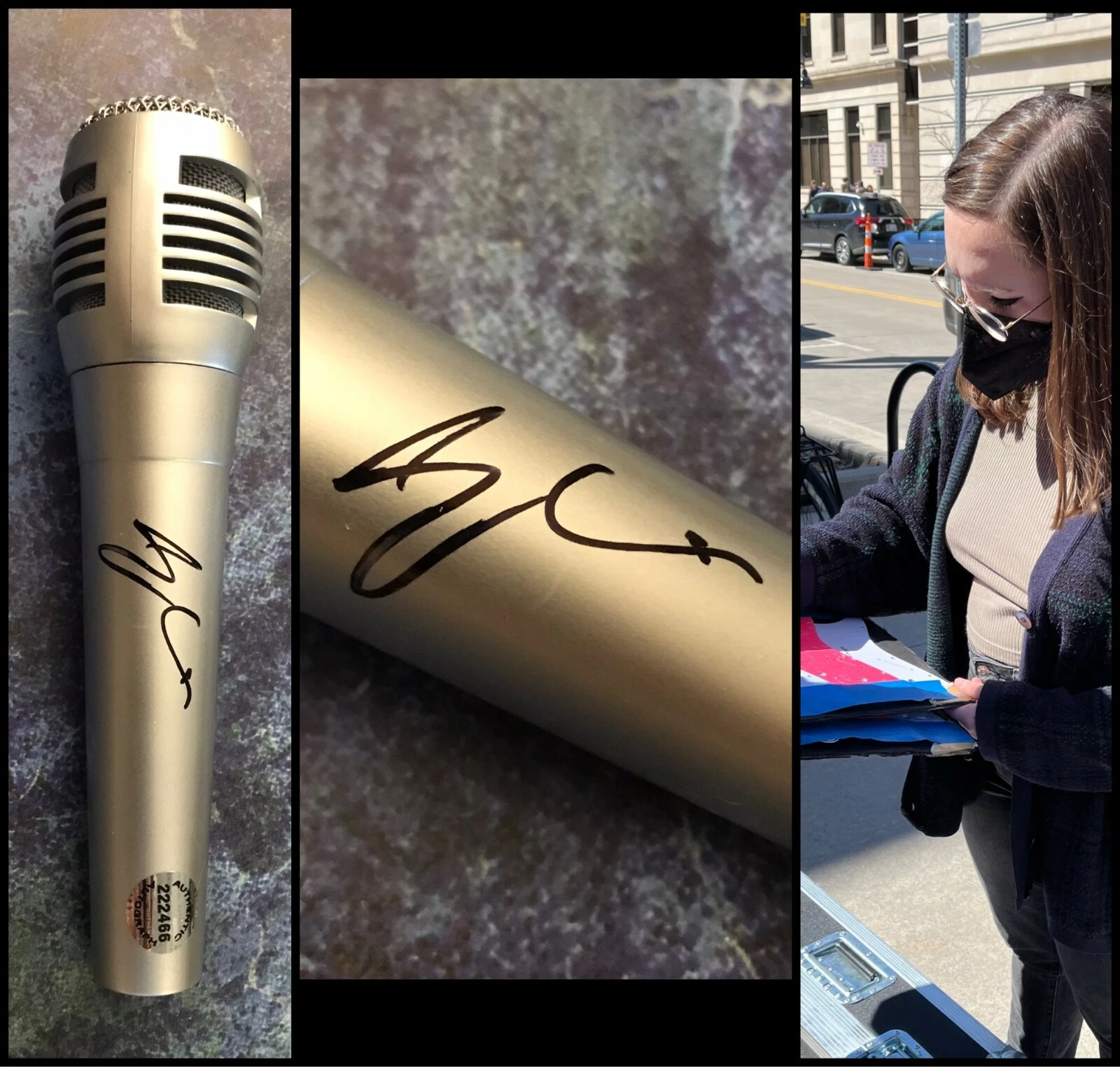 GFA circle the drain  * SOCCER MOMMY *  Signed Microphone PROOF S4 COA
