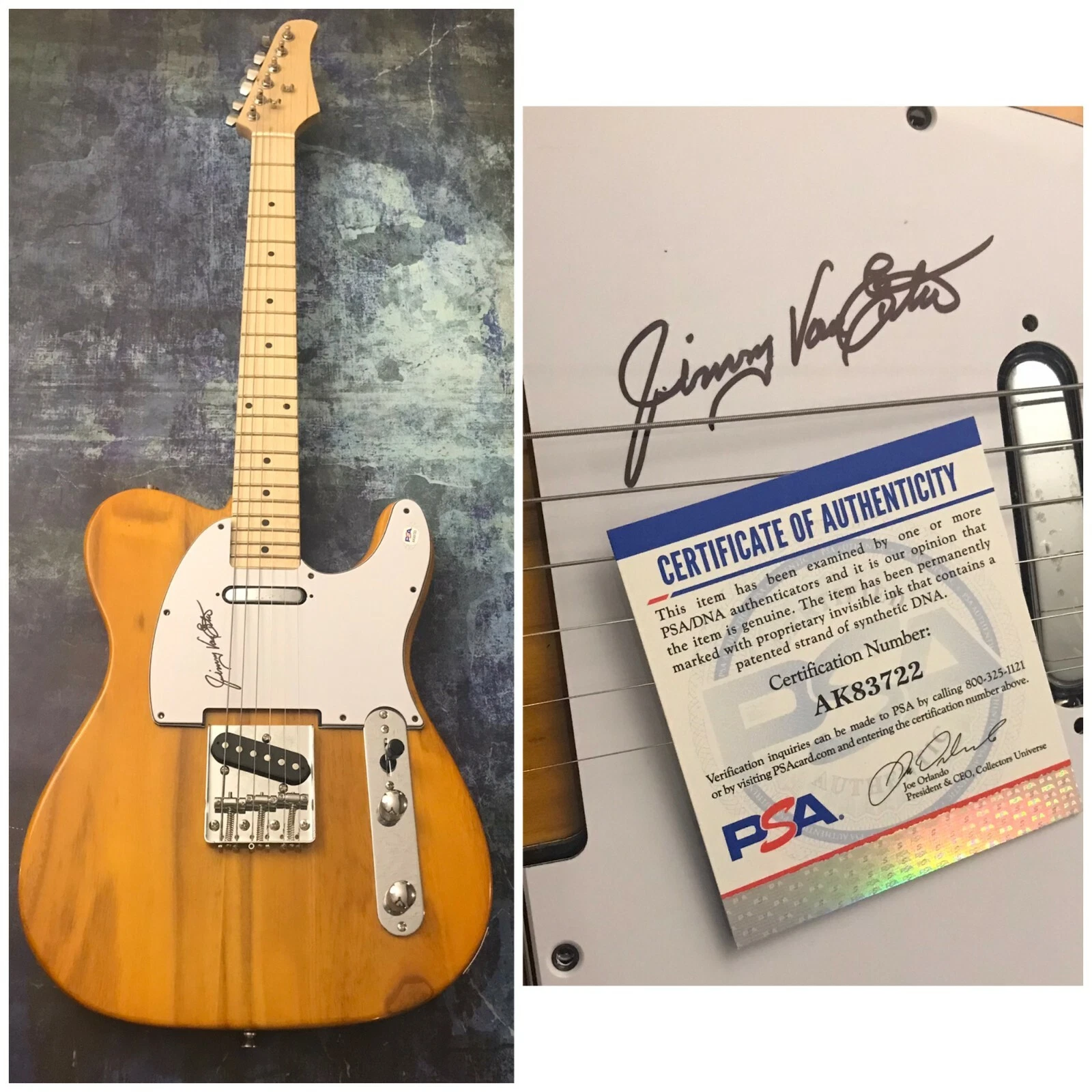 PSA Jerry Lee Lewis Drummer  * JIMMY VAN EATON *  Signed Electric Guitar COA