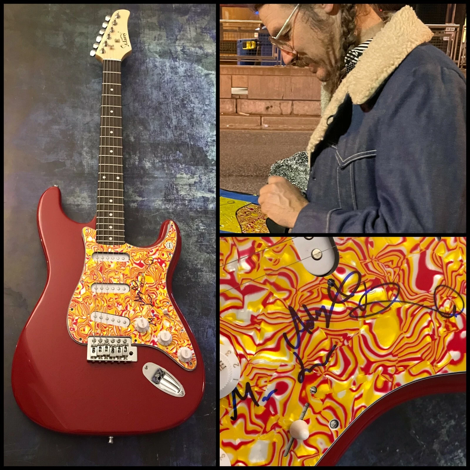 GFA Dan, Adam & Mark Band  * CIRCLES AROUND THE SUN * Signed Electric Guitar COA