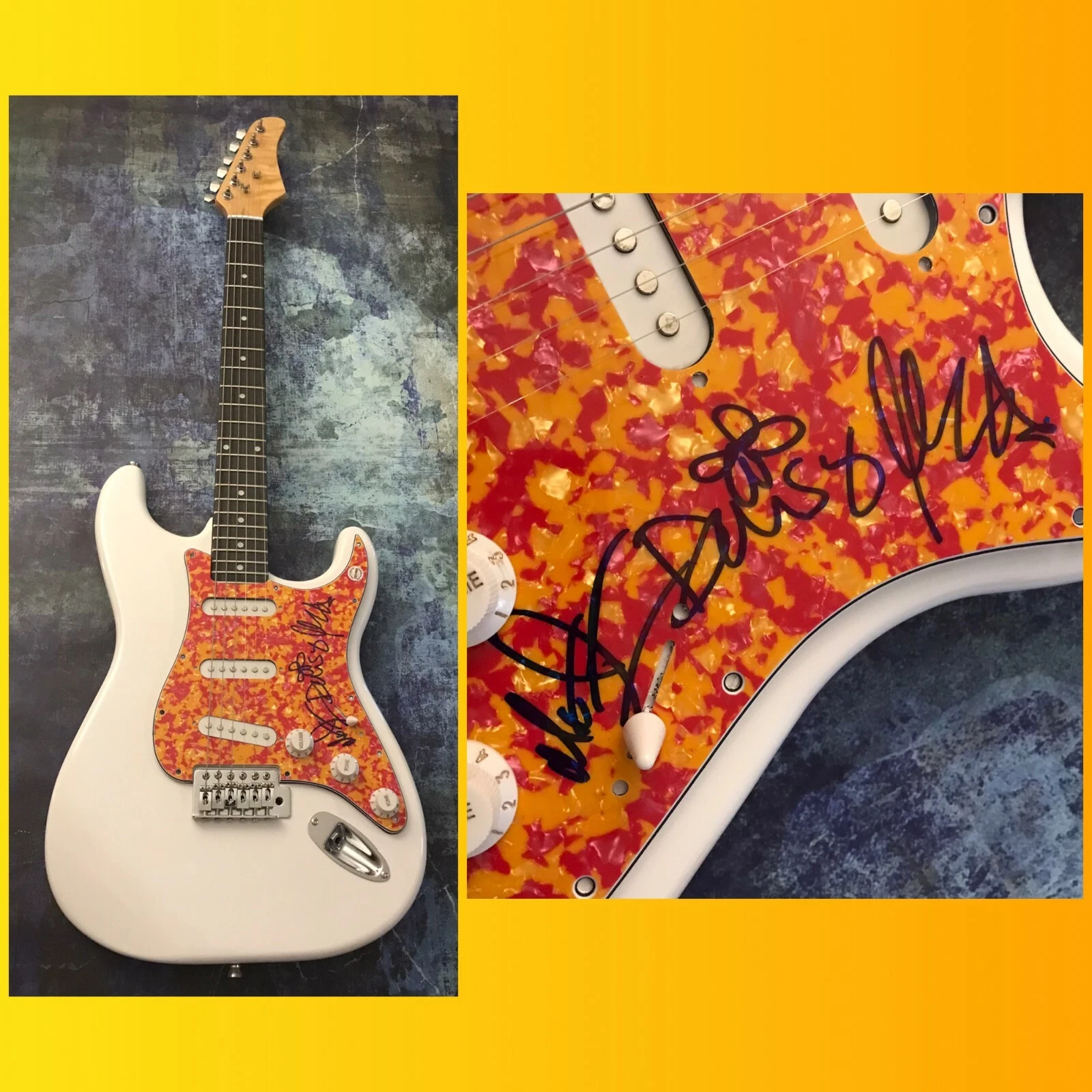 GFA McQueen, Daisy & Meta  * THE DEAD DEAD's * Signed Electric Guitar D1 COA