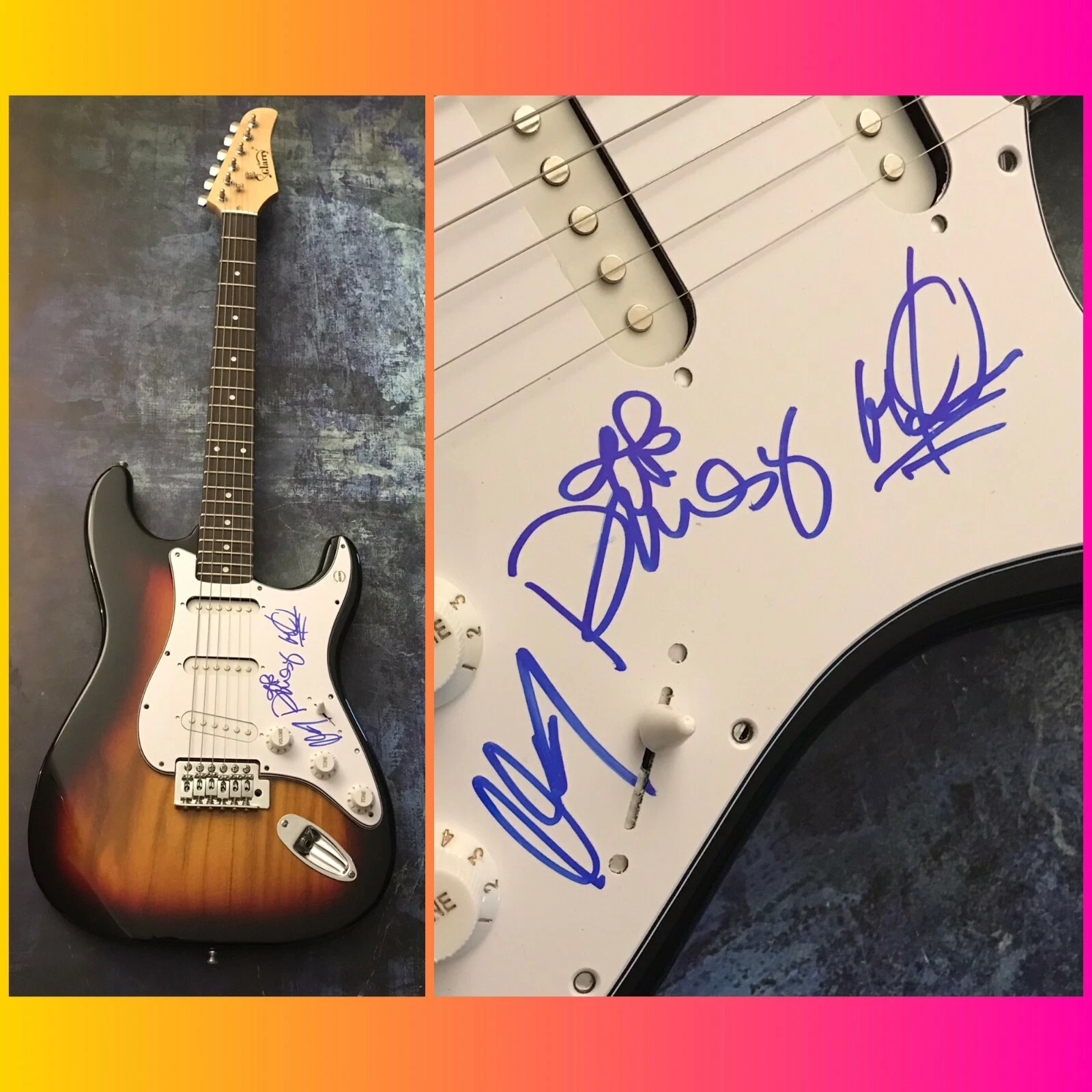 GFA McQueen, Daisy & Meta  * THE DEAD DEAD's * Signed Electric Guitar D3 COA