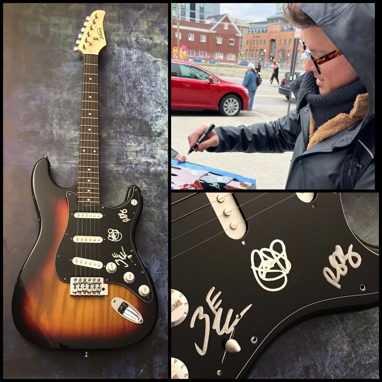 GFA Lanterns Easy Ryan Lott x3 Band  * SON LUX *  Signed Electric Guitar S3 COA