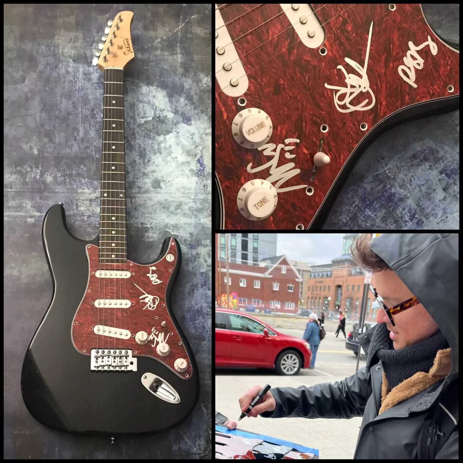 GFA Lanterns Easy Ryan Lott x3 Band  * SON LUX *  Signed Electric Guitar S4 COA