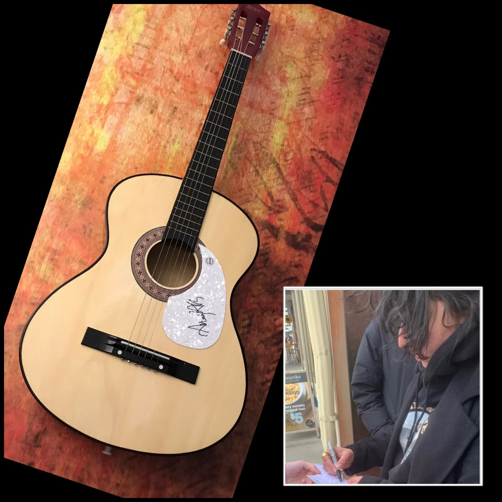 GFA  Vulture Prince Mohabbat  * AROOJ AFTAB *  Signed Acoustic Guitar PROOF COA