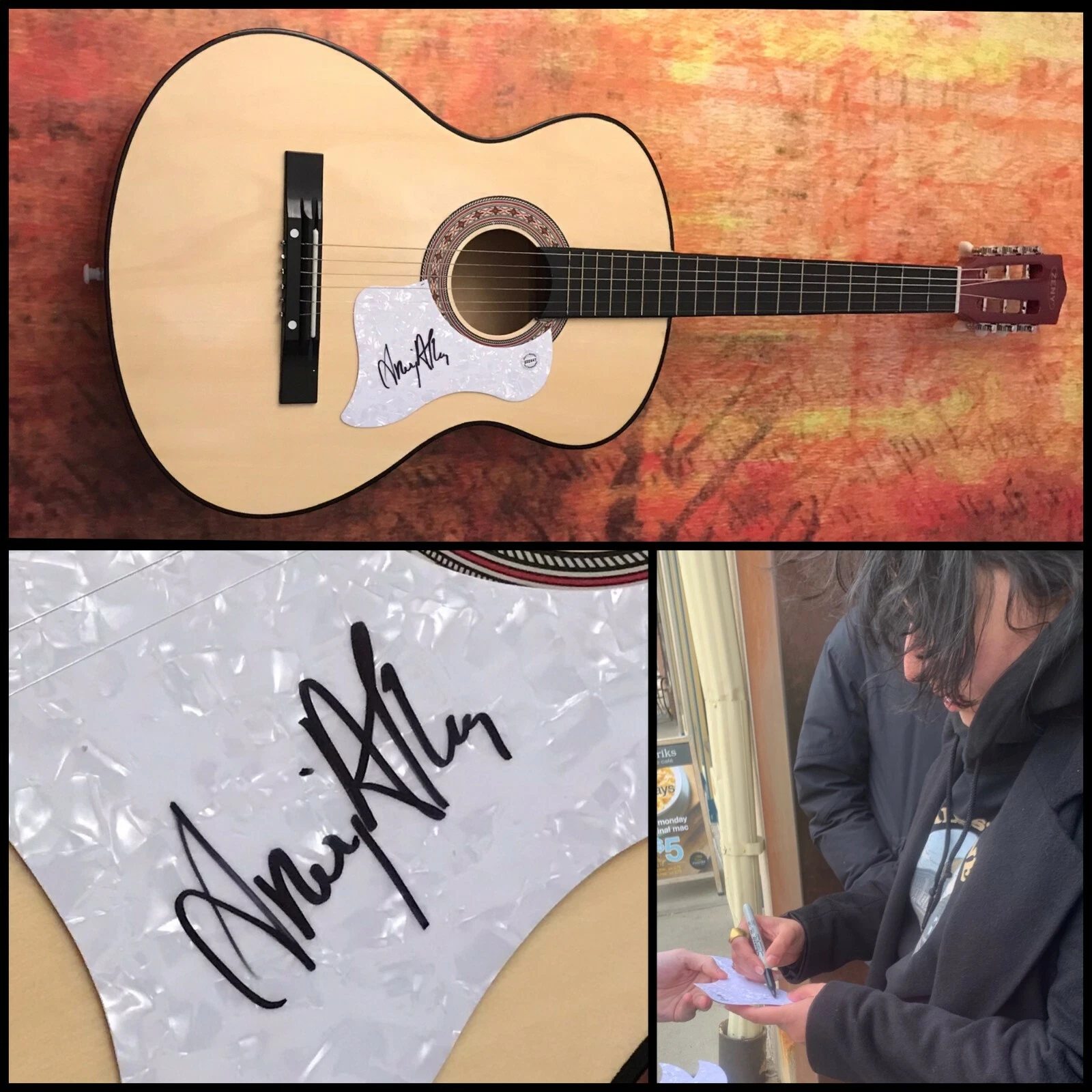 GFA Vulture Prince Mohabbat  * AROOJ AFTAB * Signed Acoustic Guitar PROOF A3 COA