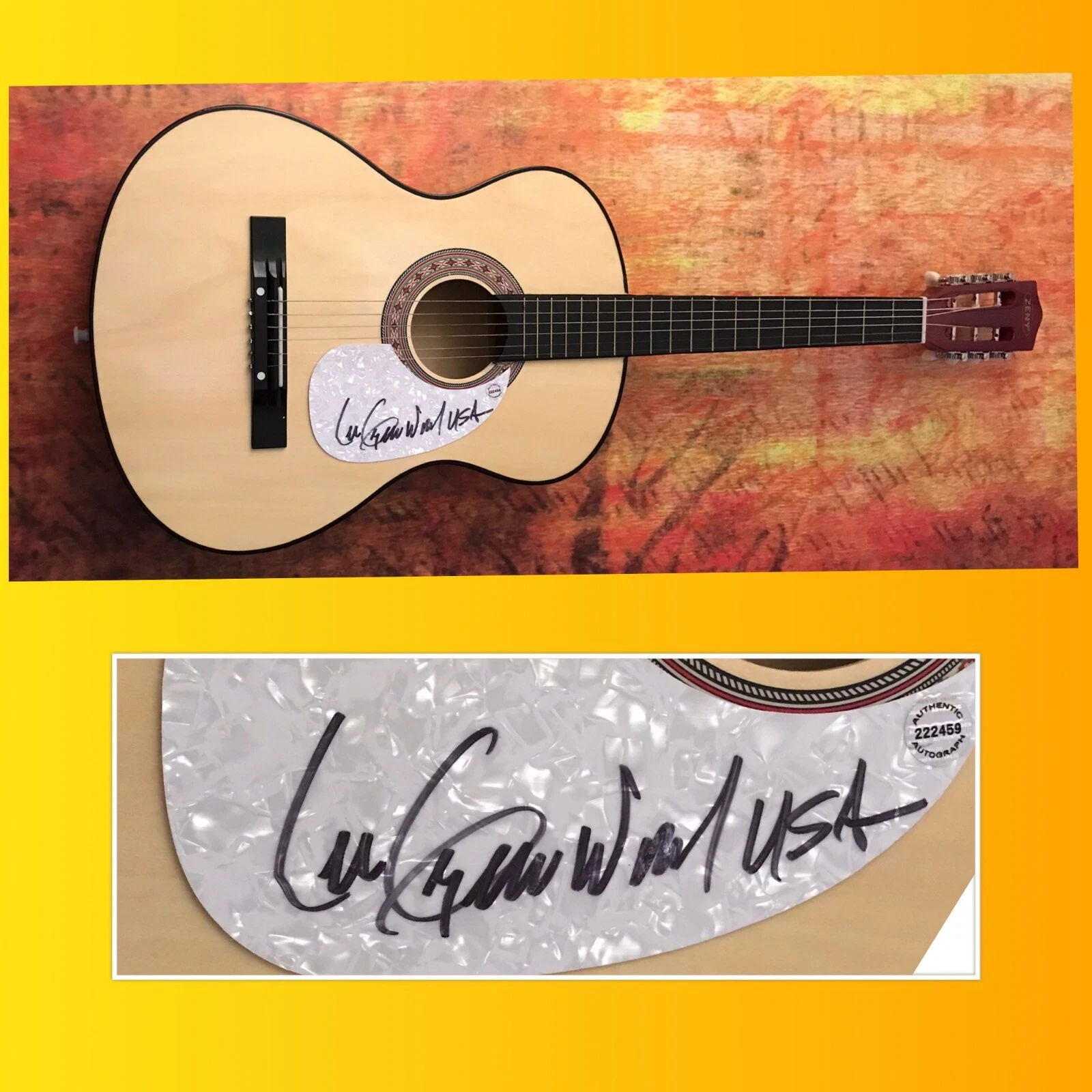 GFA God Bless the U.S.A. Singer * LEE GREENWOOD * Signed Acoustic Guitar L1 COA