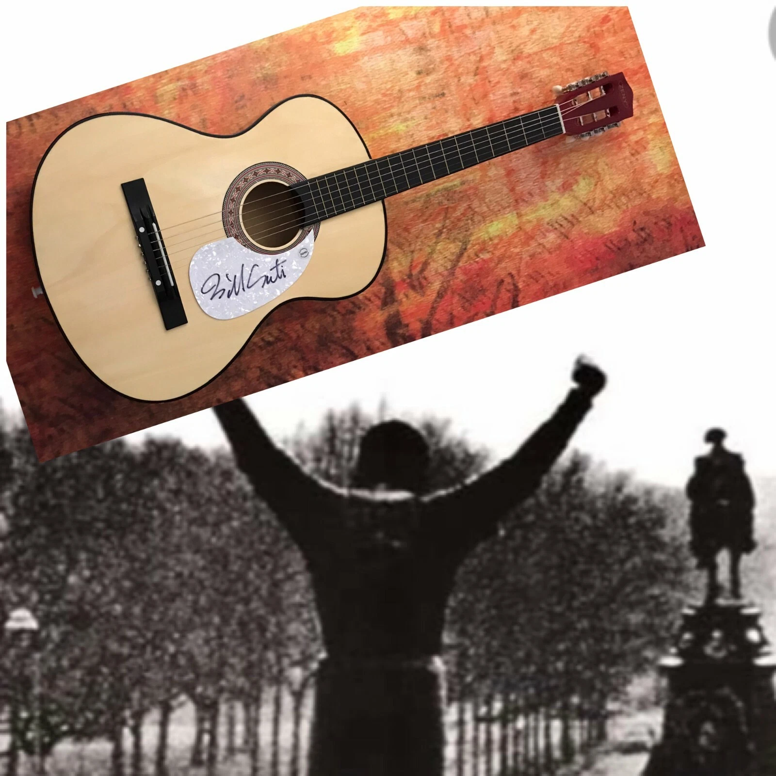GFA Rocky & Karate Kid Composer  * BILL CONTI *  Signed Acoustic Guitar B3 COA