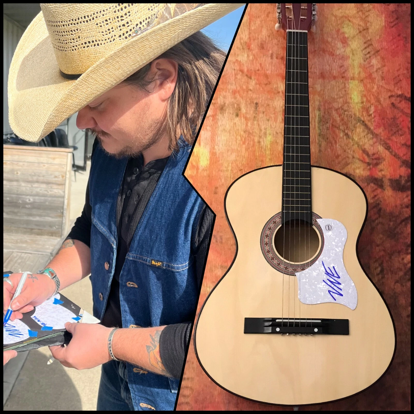 GFA 25 & Wastin' Time  * VINCENT NEIL EMERSON *  Signed Acoustic Guitar V3 COA