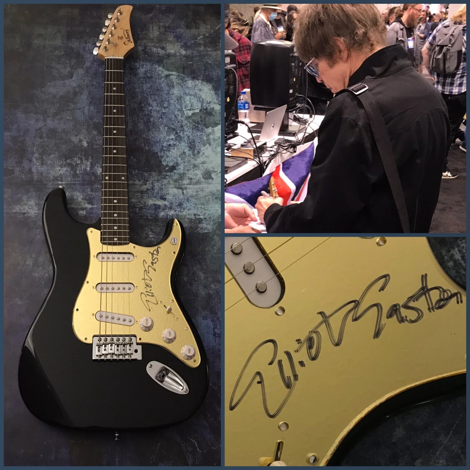 GFA  The Cars Guitarist  * ELLIOT EASTON *  Signed Electric Guitar PROOF COA