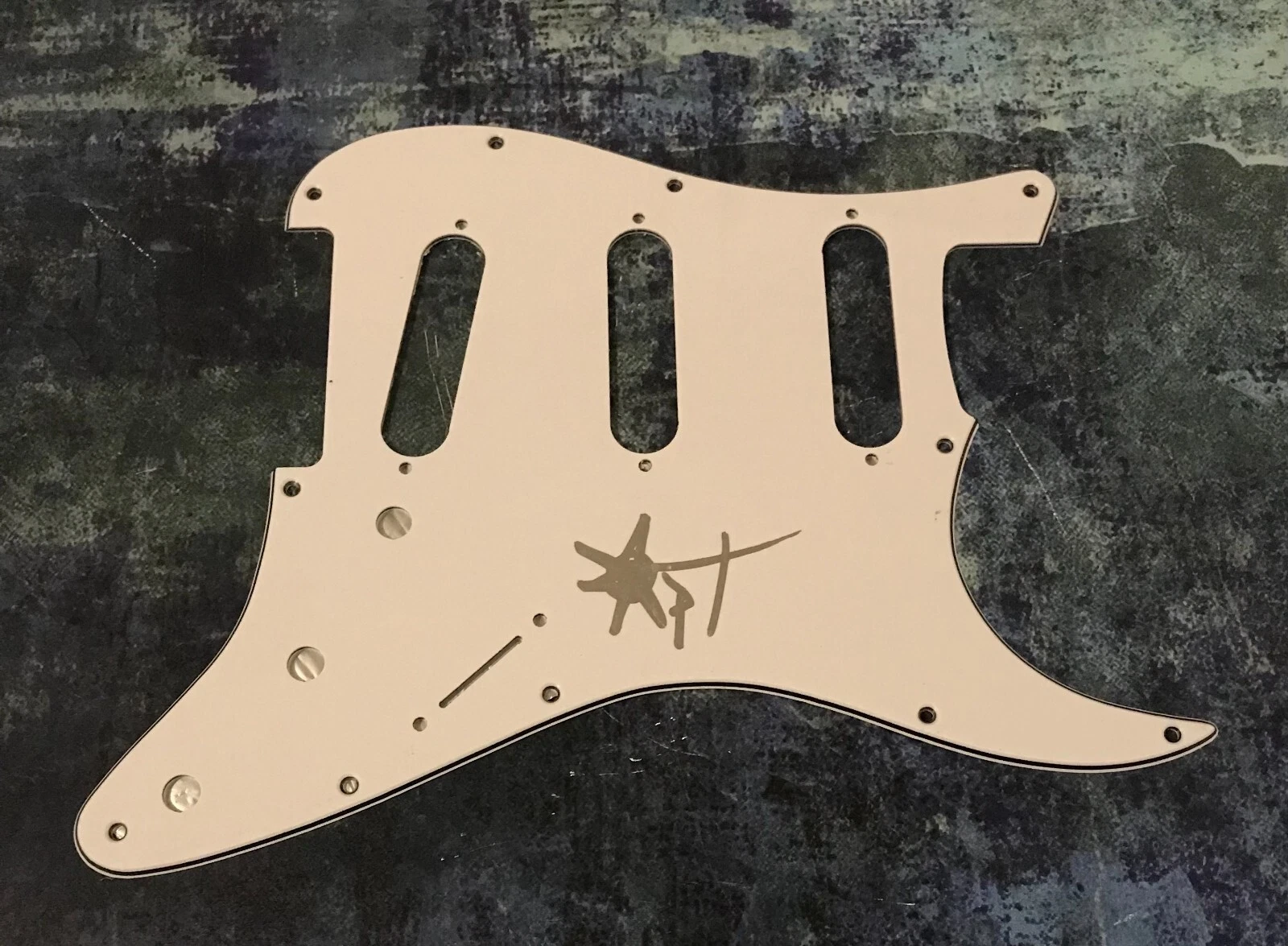 GFA  The Cure Guitarist  * PEARL THOMPSON *  Signed Electric Pickguard PROOF COA