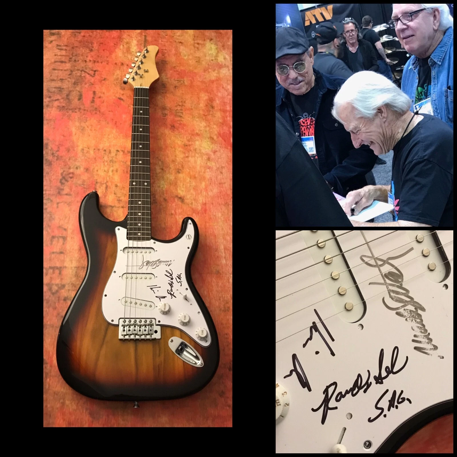 GFA  x3 Band Originals * STRAWBERRY ALARM CLOCK * Signed Electric Guitar S2 COA