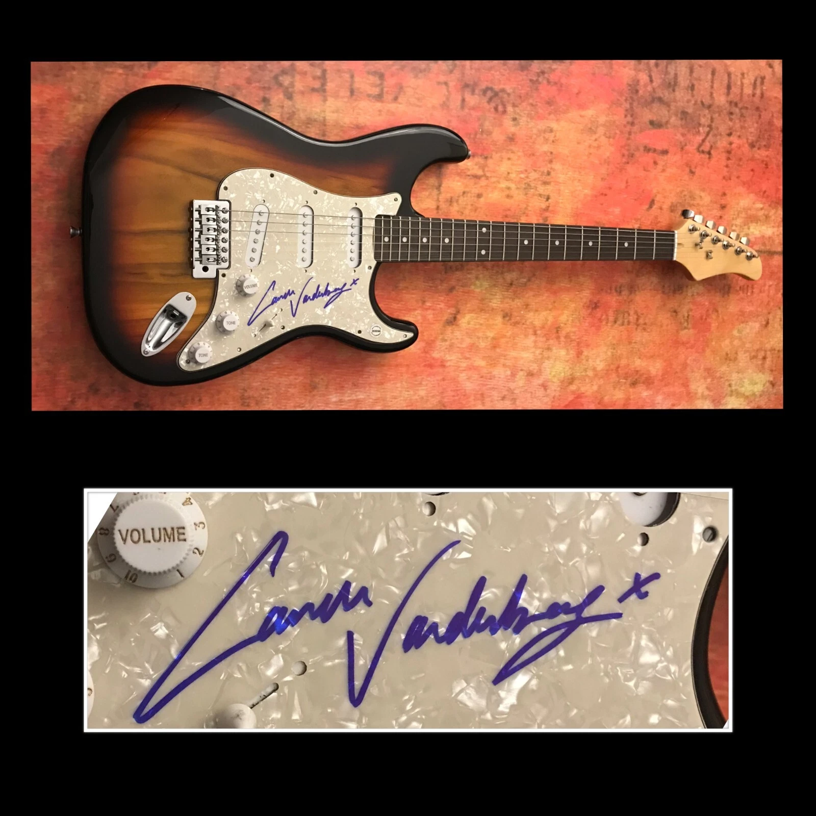 GFA Bones UK Band  * CARMEN VANDENBERG *  Signed Electric Guitar C2 COA