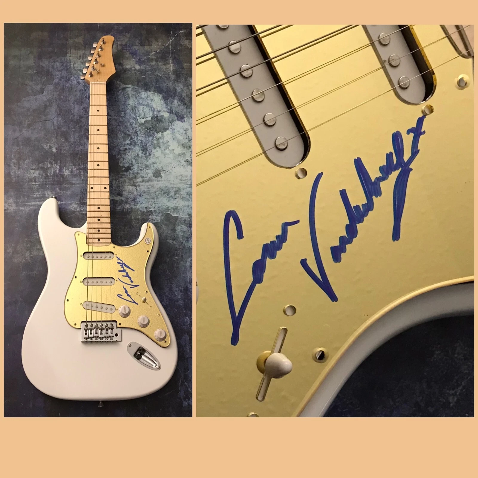 GFA Bones UK Band  * CARMEN VANDENBERG *  Signed Electric Guitar C4 COA